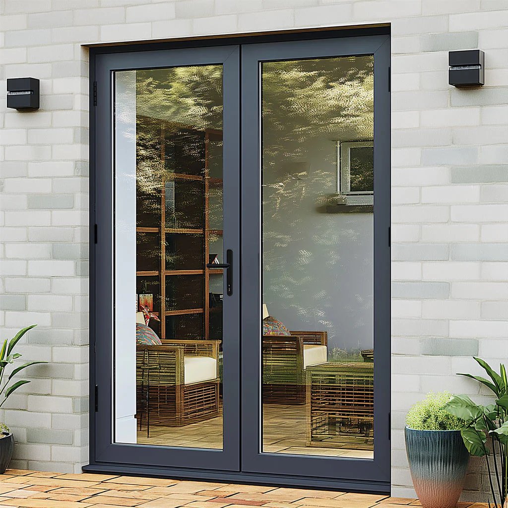Impact-resistant aluminum exterior door
